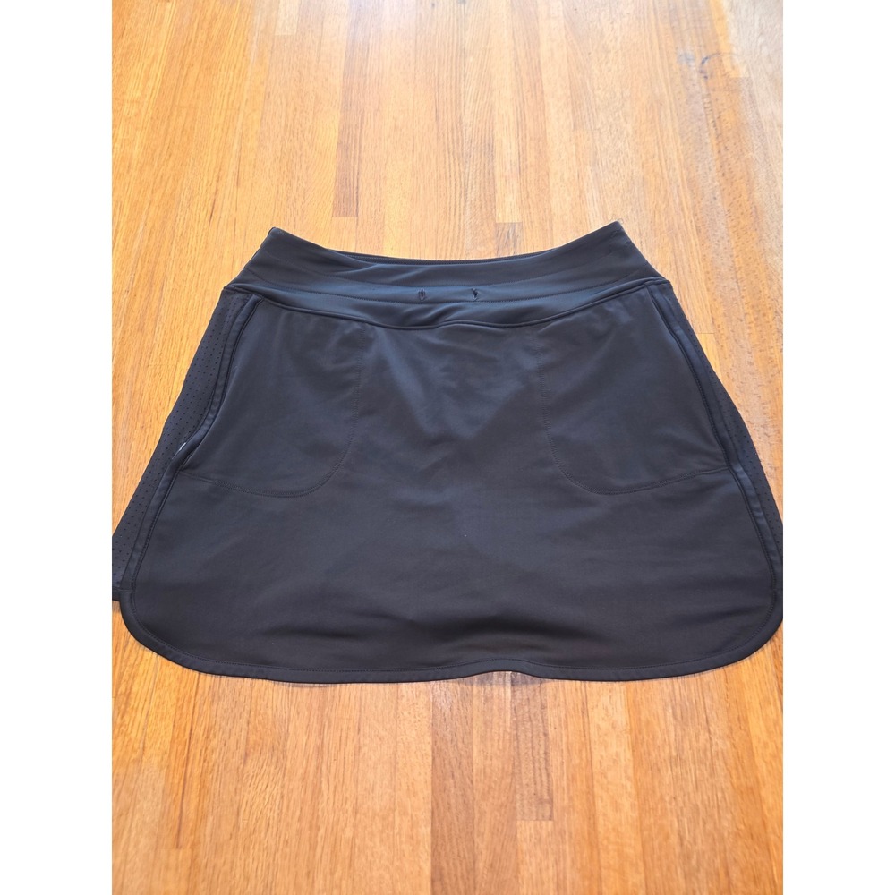Love & Sports Women M(8/10) Black Zip Pocket Active Skort Athletic Tennis Skirt